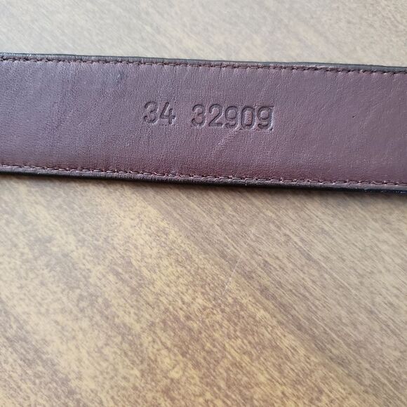 Vintage BRIGHTON Womens Brown Leather Reptile Embossed Belt 34". 38" long. 33.5" - Picture 5 of 12